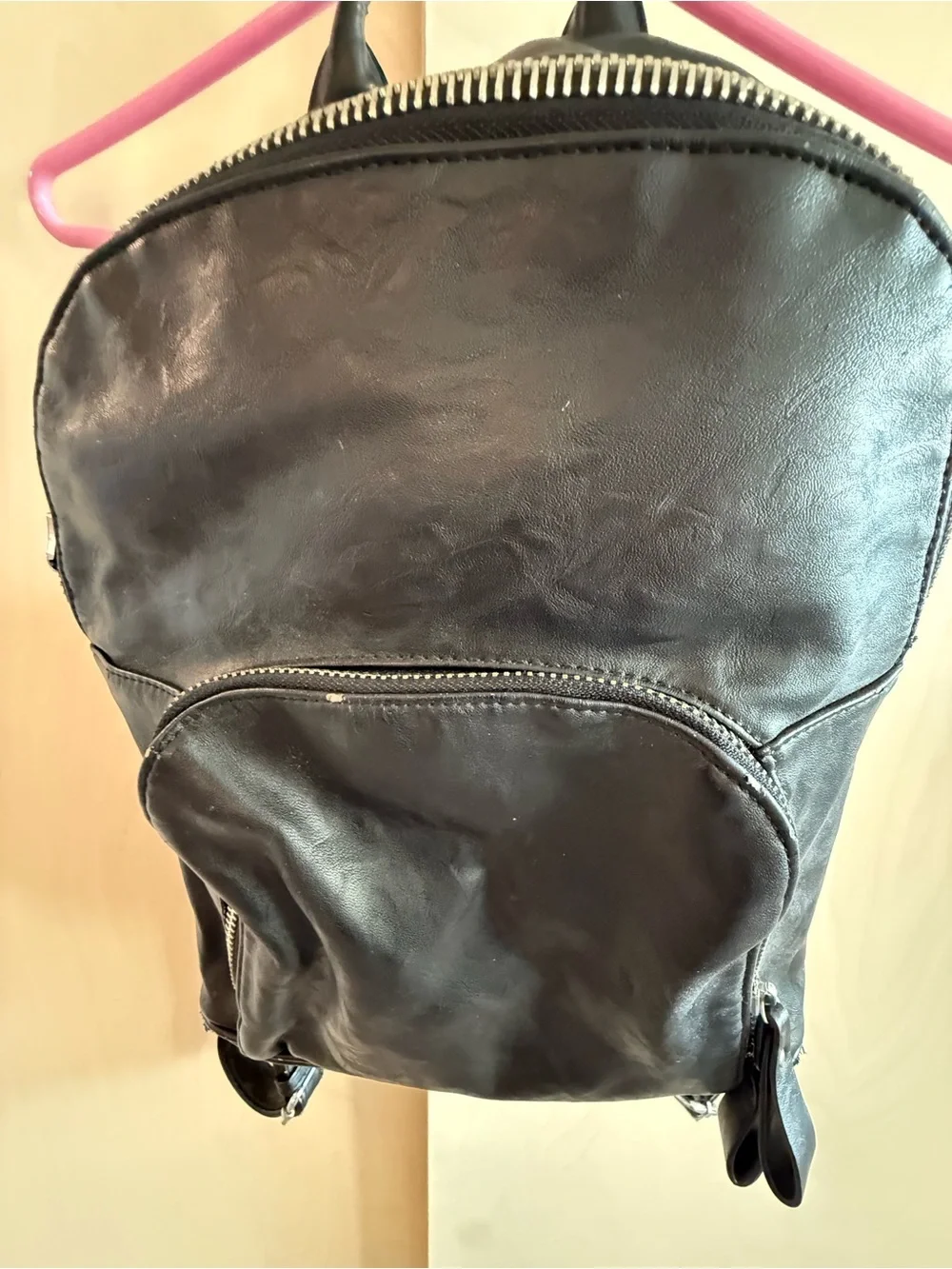 Black Leather Backpack